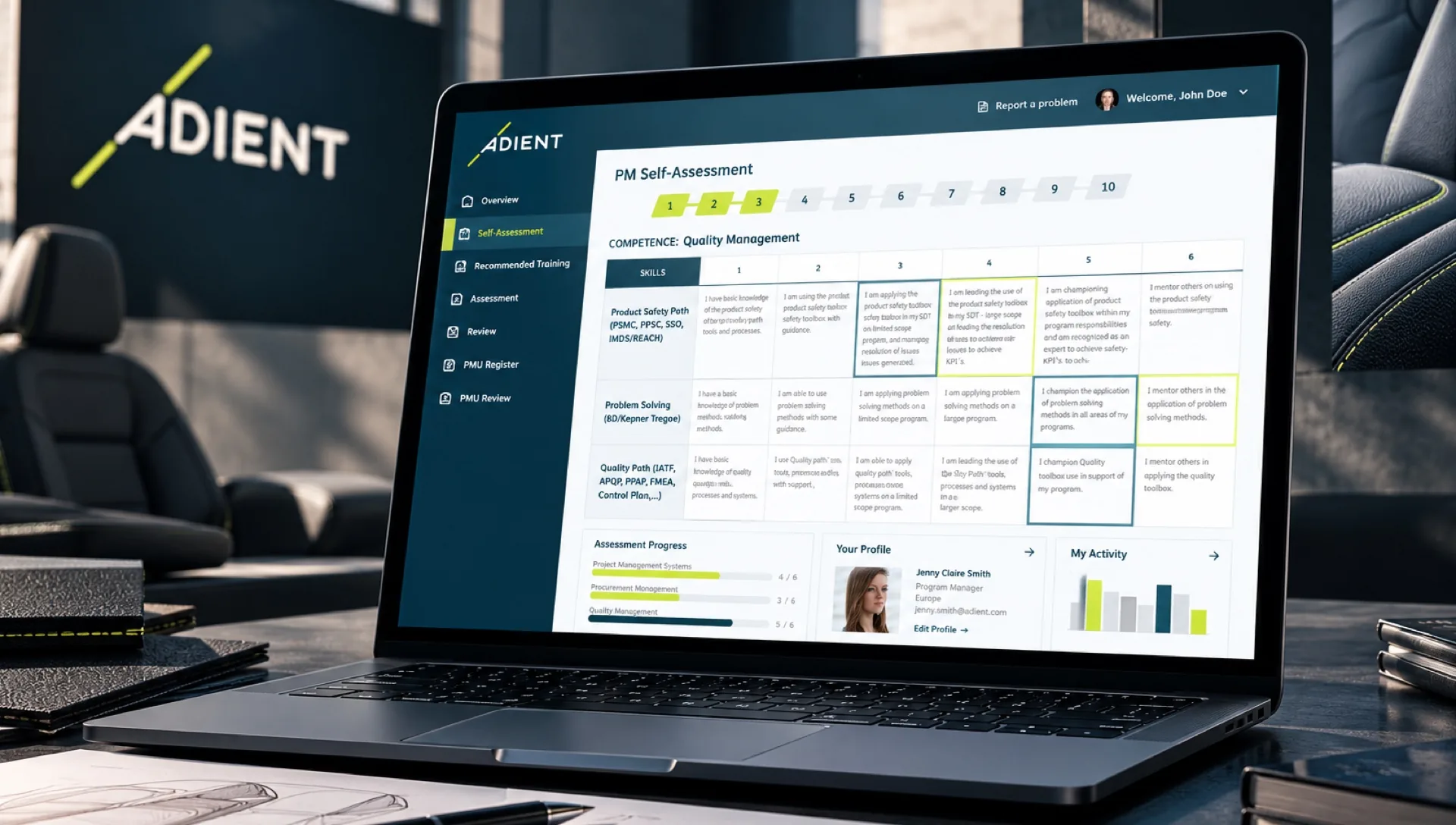 Web-Anwendung mit Kompetenzprofil und Selbsteinschätzung